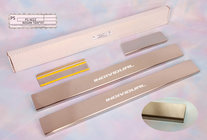 Nissan Tiida 2011-2014 гг. Накладки на пороги Natanika Standard (4 шт, нержавейка) фото 1