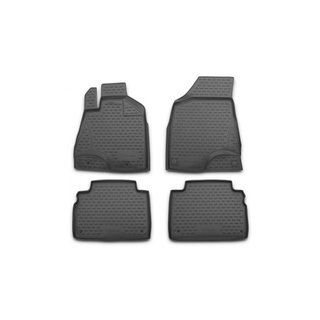 (2008↗) Резиновые коврики в салон (4 шт, Novline) Nissan NP300 1999-2015 гг.