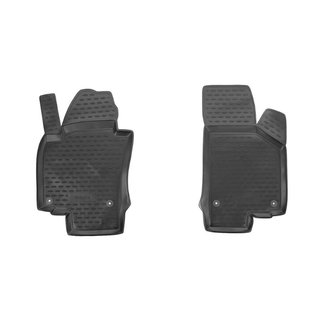 Резиновые коврики передние в салон (2 шт, Novline) 2004-2013 Skoda Octavia II A5 2006-2010 гг.