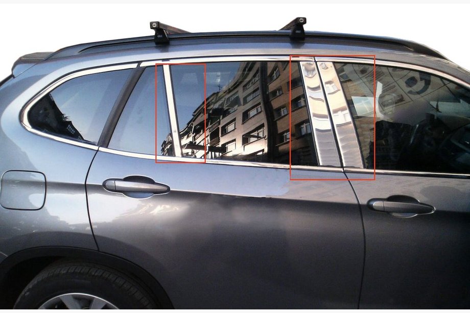BMW X1 E84 2009-2015 гг. Накладки на дверные стойки из нержавеющей стали 6 шт. Фото 1