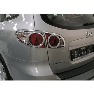 Хромированные накладки на задние фонари (2 шт., пластик) Hyundai Santa Fe 2 2006-2012 гг. фото 1