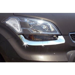 Накладки на фары (2 шт., нержавеющая сталь) Kia Soul I 2008-2013 гг.