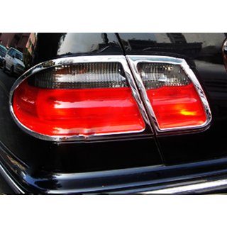 Хромированные накладки на задние фонари (2 шт., пластик) Mercedes E-сlass W210 1995-2002 гг.