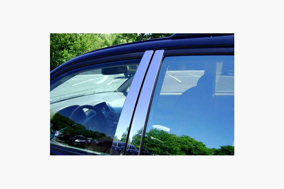 Nissan NP300 1999-2015 гг. Хромированные Накладки на Дверные Стойки (4 шт, Нерж Сталь) Image