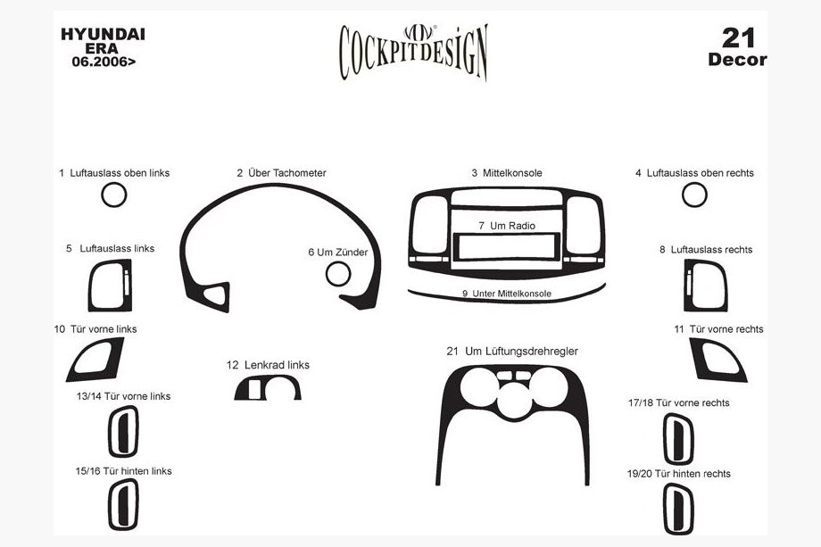 Hyundai Accent 2006-2010 гг. Накладки на Панель Приборов Титан Фото 4