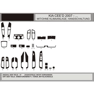 Накладки на Панель Приборов Kia Ceed 2007-2012 гг. фото 1