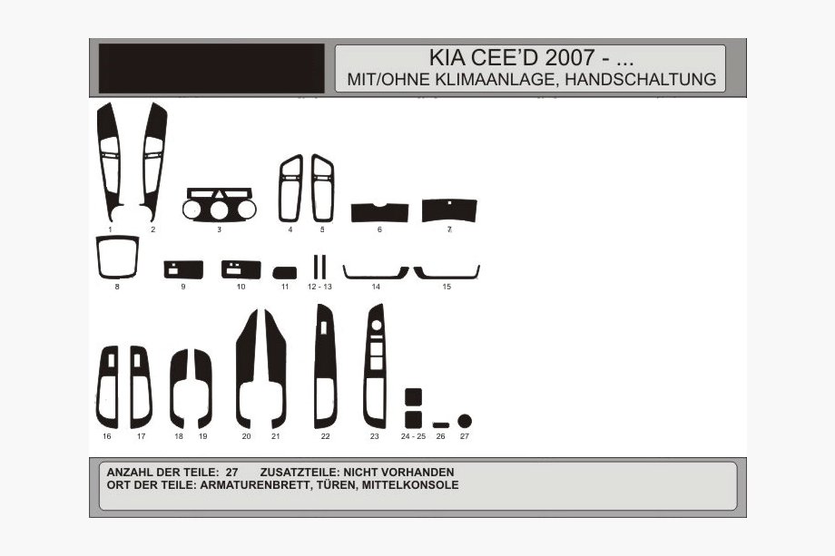 Kia Ceed 2007-2012 гг. Накладки на Панель Приборов Image