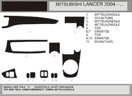 Mitsubishi Lancer 9 2004-2008 гг. Накладки на панель приборов (Hartman) фото 1