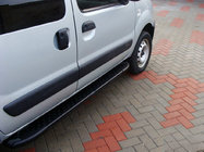 Renault Kangoo 1998-2008 гг. Боковые Подножки Allmond Black (2 шт., Алюминий) фото 1