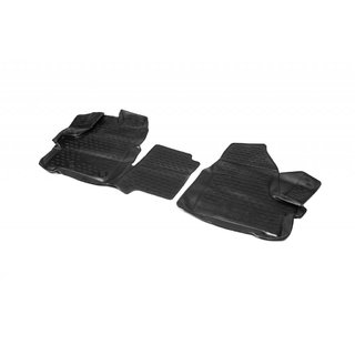 3D резиновые коврики в салон (2 шт, Novline) 1 + 2 сиденья (Вариант 1) Ford Custom 2013-2022 гг. фото 1