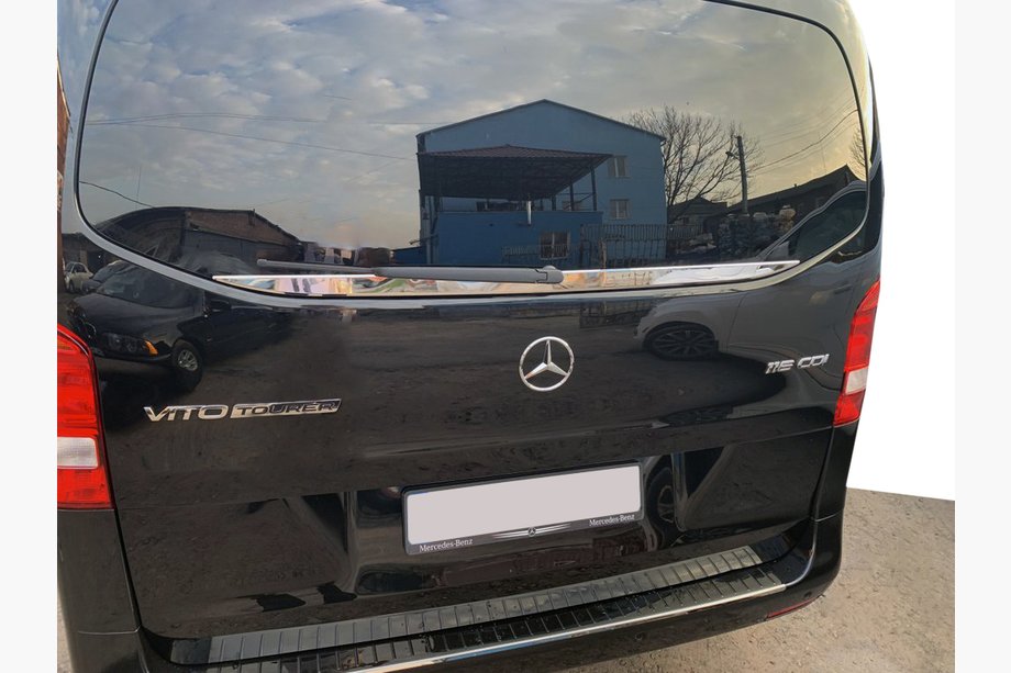 Mercedes Vito/V-class W447 2014- гг. Молдинг заднего стекла (малое стекло) нержавейка Image