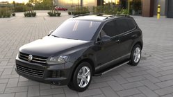 Volkswagen Touareg 2010-2018 гг. Боковые Подножки Duru (2 шт., Алюминий) фото 1