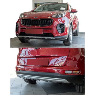 Накладки на передний и задний бампер 2015-2019 V2 (пластик) Kia Sportage 2015-2021 гг. фото 2
