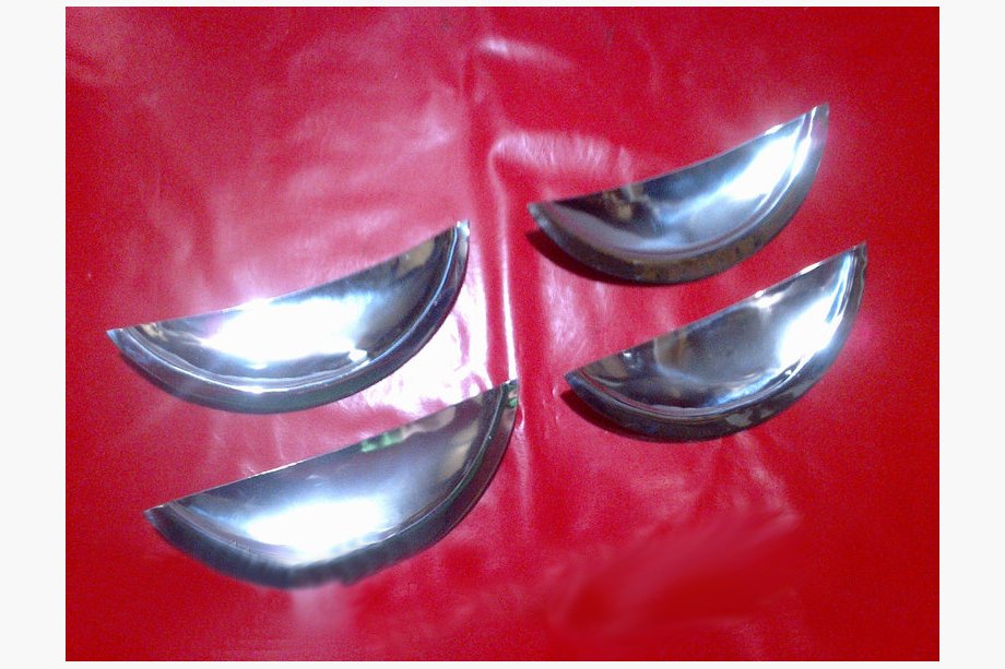 Renault Sandero 2007-2013 гг. Чашечки под ручки дверей (4 шт., нержавейка) Image