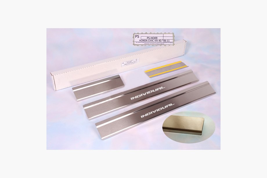 Seat Exeo 2008-2013 гг. Накладки на пороги Natanika Standard (4 шт, нержавейка) Image