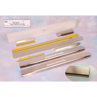 Накладки на пороги из нержавеющей стали Natanika Standard (8 шт) Seat Toledo 2012-2019 гг.