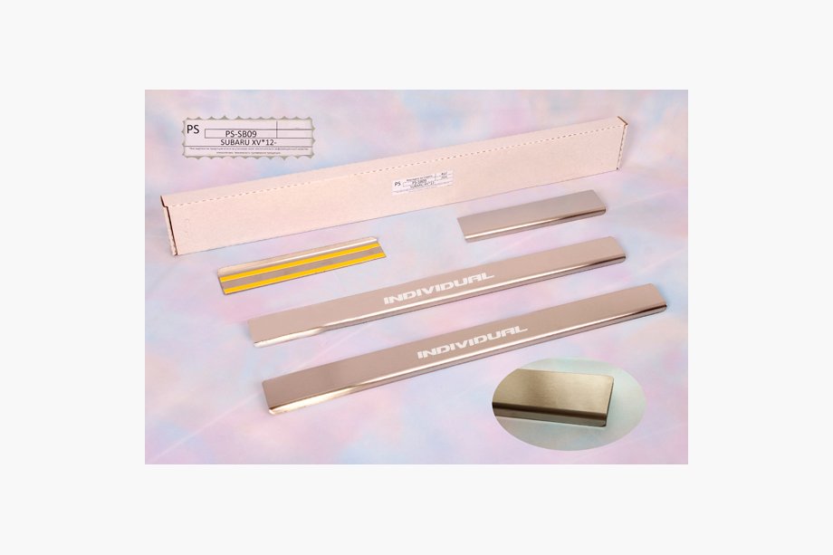 Subaru XV 2011-2017 гг. Накладки на пороги Natanika Standard (4 шт, нержавейка) Image