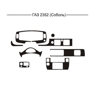 Накладки на панель приборов (Вариант 1) Газель, соболь 1998- гг.