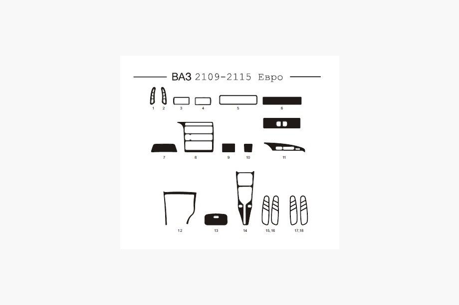 ВАЗ 2110-21115 1995-2015 гг. Накладка на панель приборов (2109-2115) Image