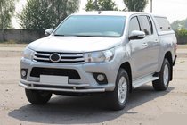 Toyota Hilux 2015- гг. Передняя защита ST018 (нерж. сталь) фото 4