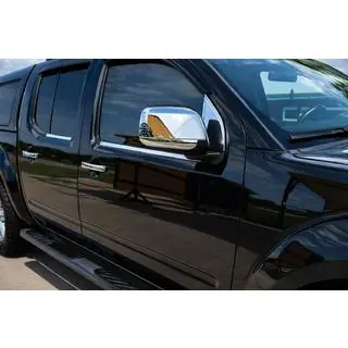 Накладки на ветровики (2 шт., нержавейка) Nissan Navara 2006-2015 гг. фото 1