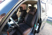 Toyota Land Cruiser Prado 120 2002-2009 гг. Авточехлы экокожа+ткань+алькантара Antara A088 (полный салон) фото 1