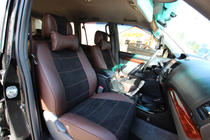 Toyota Land Cruiser Prado 120 2002-2009 гг. Авточехлы экокожа+ткань+алькантара Antara A088 (полный салон) фото 4