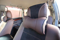 Toyota Land Cruiser Prado 120 2002-2009 гг. Авточехлы экокожа+ткань+алькантара Antara A088 (полный салон) фото 17