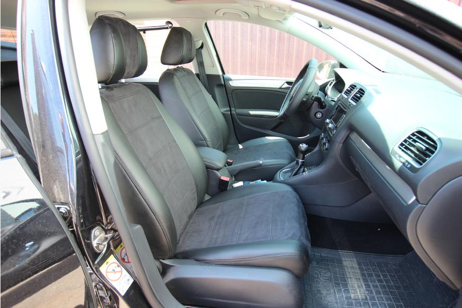 Volkswagen Golf 6 2008-2014 гг. Авточехлы экокожа+ткань+алькантара Antara A001 (полный салон) Image