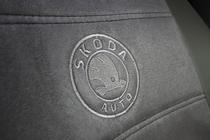 Skoda Octavia II A5 2006-2010 гг. Авточехлы экокожа+ткань+алькантара Antara A001 (полный салон) фото 5