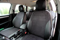 Skoda Octavia III A7 2013-2019 гг. Авточехлы экокожа+ткань+алькантара Antara A001 (полный салон) фото 12