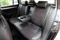 Skoda Octavia III A7 2013-2019 гг. Авточехлы экокожа+ткань+алькантара Antara A001 (полный салон) фото 3