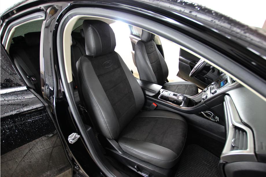 Авточехлы экокожа+ткань+алькантара Antara A001 (полный салон) Image