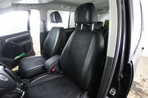 Volkswagen Touran 2003-2010 гг. Авточехлы экокожа+ткань+алькантара Antara A001 (полный салон) фото 11