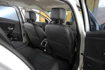 Renault Megane III 2009-2016 гг. Авточехлы экокожа+ткань+алькантара Antara A001 (полный салон) фото 9