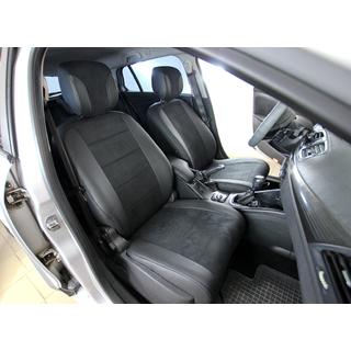 Авточехлы экокожа+ткань+алькантара Antara A001 (полный салон) Renault Megane III 2009-2016 гг. фото 1