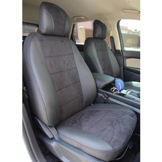 Авточехлы экокожа+ткань+алькантара Antara A001 (полный салон) Ford Edge 2014-2024 гг. фото 1