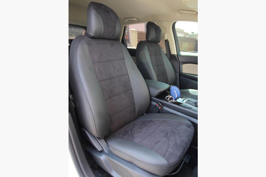 Ford Edge 2014-2024 гг. Авточехлы экокожа+ткань+алькантара Antara A001 (полный салон) Image
