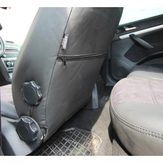 Авточехлы экокожа+ткань+алькантара Antara A001 (полный салон) Skoda Octavia II A5 2010-2013 гг. фото 4