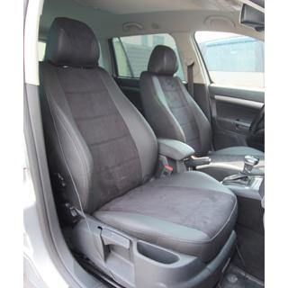 Авточехлы экокожа+ткань+алькантара Antara A001 (полный салон) Skoda Octavia II A5 2010-2013 гг. фото 1