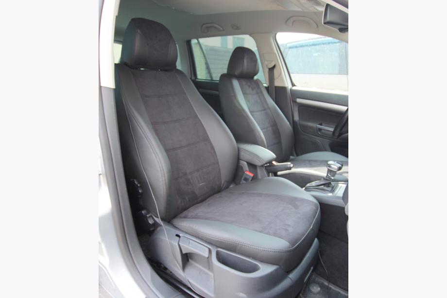 Skoda Octavia II A5 2010-2013 гг. Авточехлы экокожа+ткань+алькантара Antara A001 (полный салон) Image