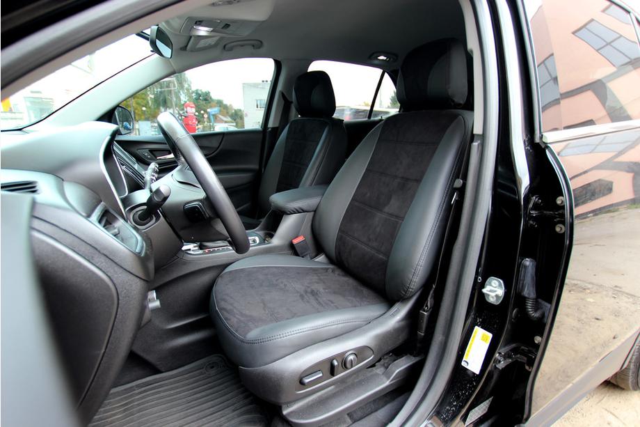 Chevrolet Equinox 2018-2025 гг. Авточехлы экокожа+ткань+алькантара Antara A001 (полный салон) Image