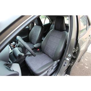 Авточехлы экокожа+ткань+алькантара Antara A001 (полный салон) Toyota Yaris/Yaris Cross (XP210) 2020- гг. фото 1