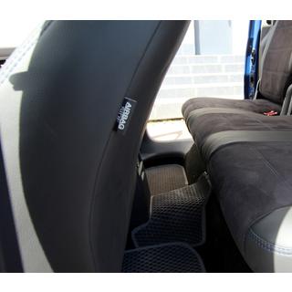 Авточехлы Эко-кожа+Ткань+Алькантара Antara A001b (Полный комплект) Volkswagen Caddy 2010-2015 гг. фото 2