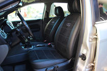 Ford Focus III 2011-2017 гг. Авточехлы экокожа+ткань+Алькантара Antara A001g (полный салон) фото 13