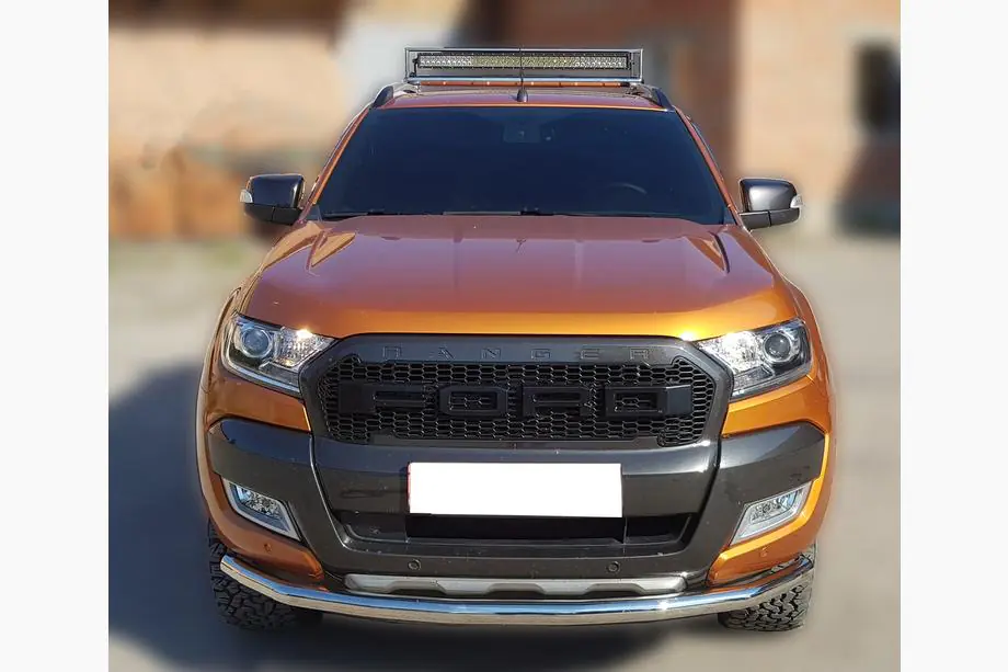 Ford Ranger 2011–2022 гг. Передняя защита Texas для 2015+ (76мм, нержавейка) Фото 1