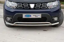 Renault Duster 2018-2024 гг. Передняя защита Vegas (60/42мм, нержавейка) фото 2