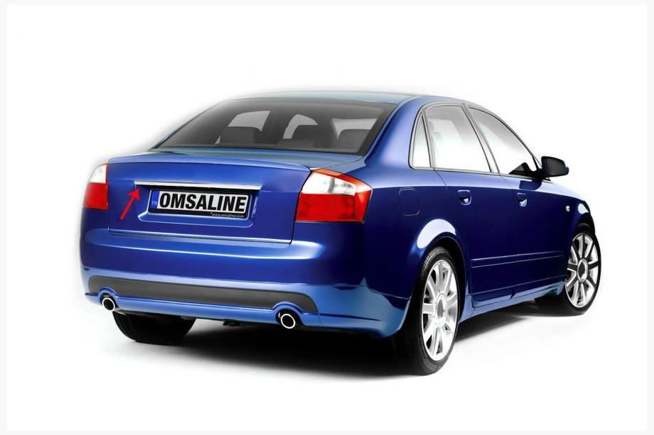 Audi A4 B6 2000-2004 гг. Накладка на крышку багажника над номером OmsaLine нержавейка Image