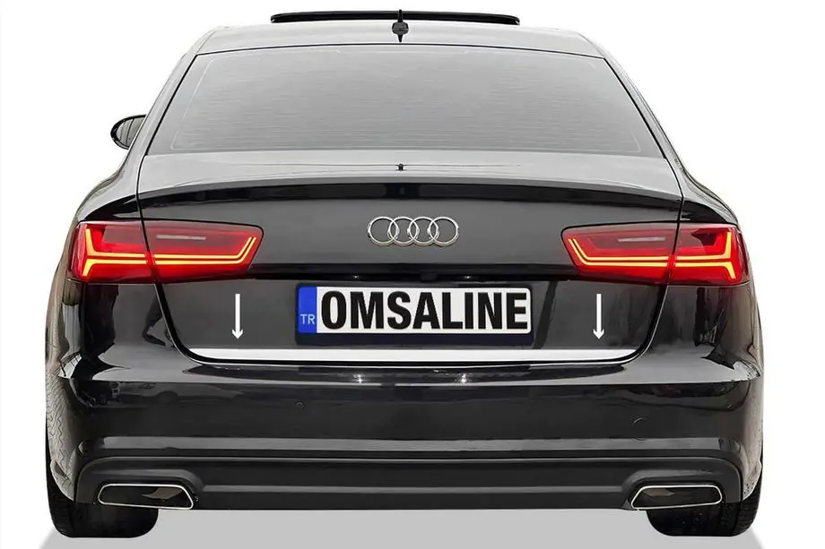 Audi A6 C8 2018–2025 гг. Накладка на багажник OmsaLine нержавейка Image