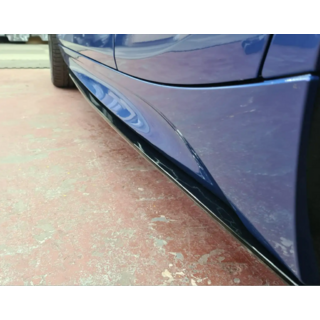 Черные накладки на пороги (203см, OmsaLine) BMW 3 серия F30/F31 2012-2019 гг. фото 1